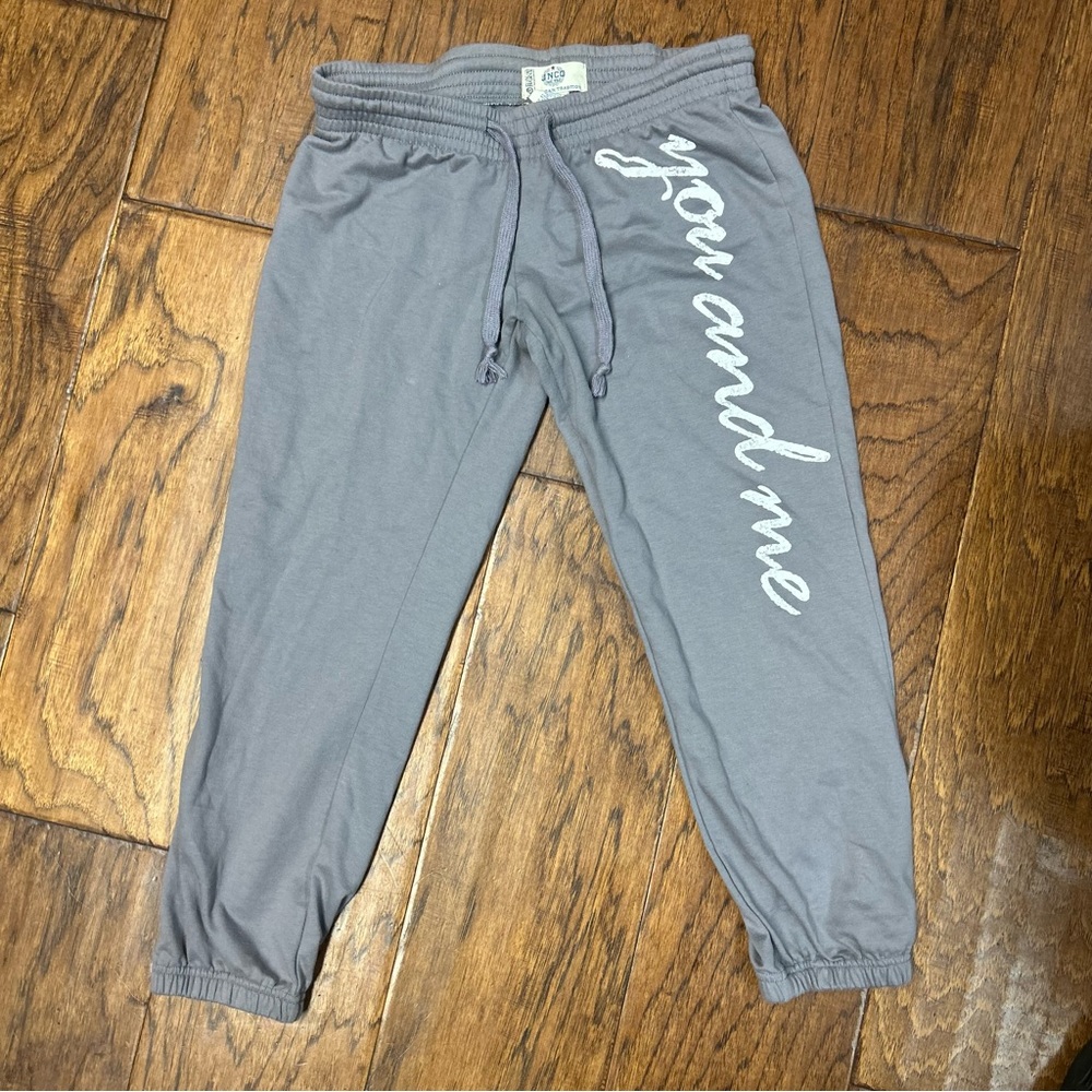 JNCO low rise Gray Joggers with White Script